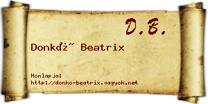 Donkó Beatrix névjegykártya