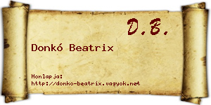 Donkó Beatrix névjegykártya